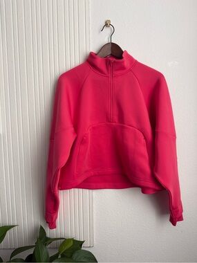 Nike DRI-FIT Pink Scuba Half-Zip Pullover with Thumbholes and Front Pocket